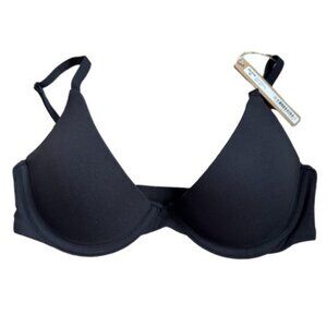 Skims 32C Fits Everybody Scoop Plunge Bra Onyx Black NWT
